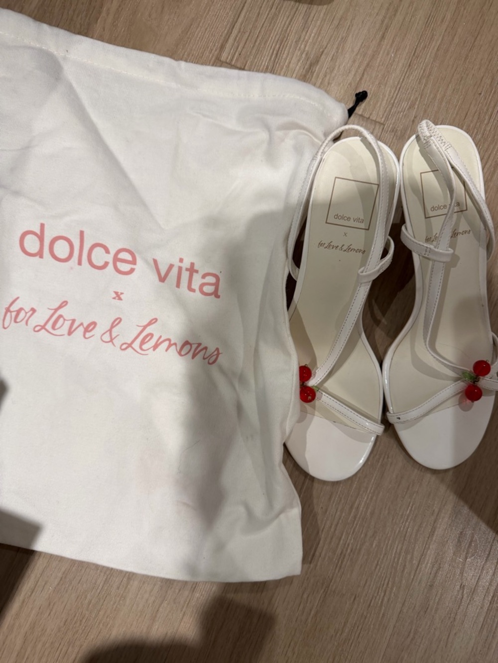 For love and lemons x dolce vita white cherry heels - Picture 3 of 4